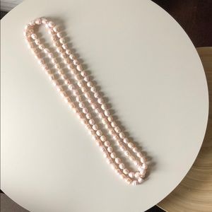 Long Blush Pearl Necklace